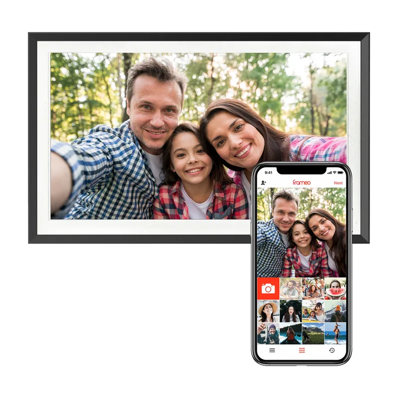 Pora&Co Digitale Fotolijst 39 cm zwart hout (Frameo)